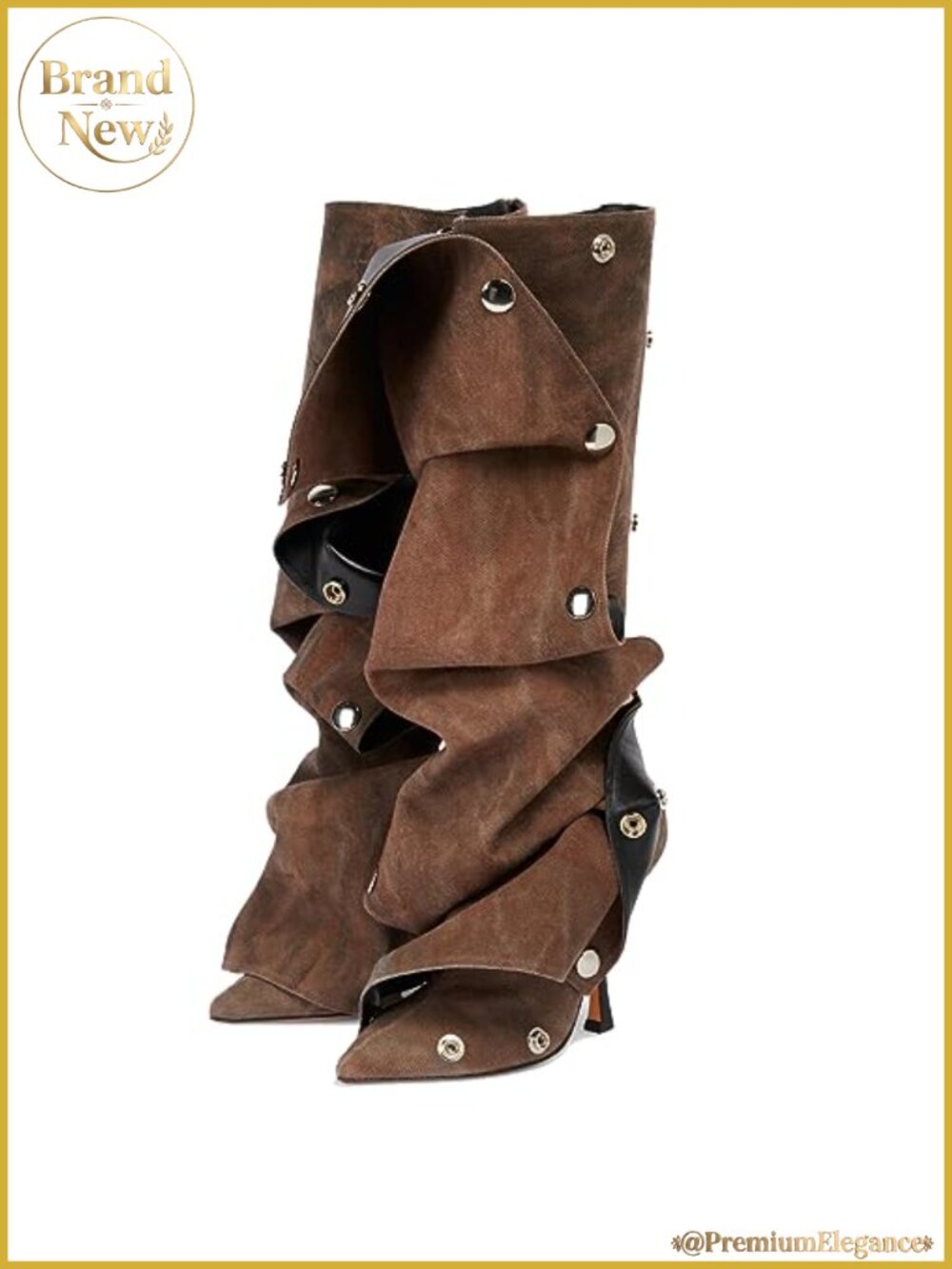 Stiletto Heel Knee High Boots Pointed Toe Denim Applique Zipper Slouchy Fall